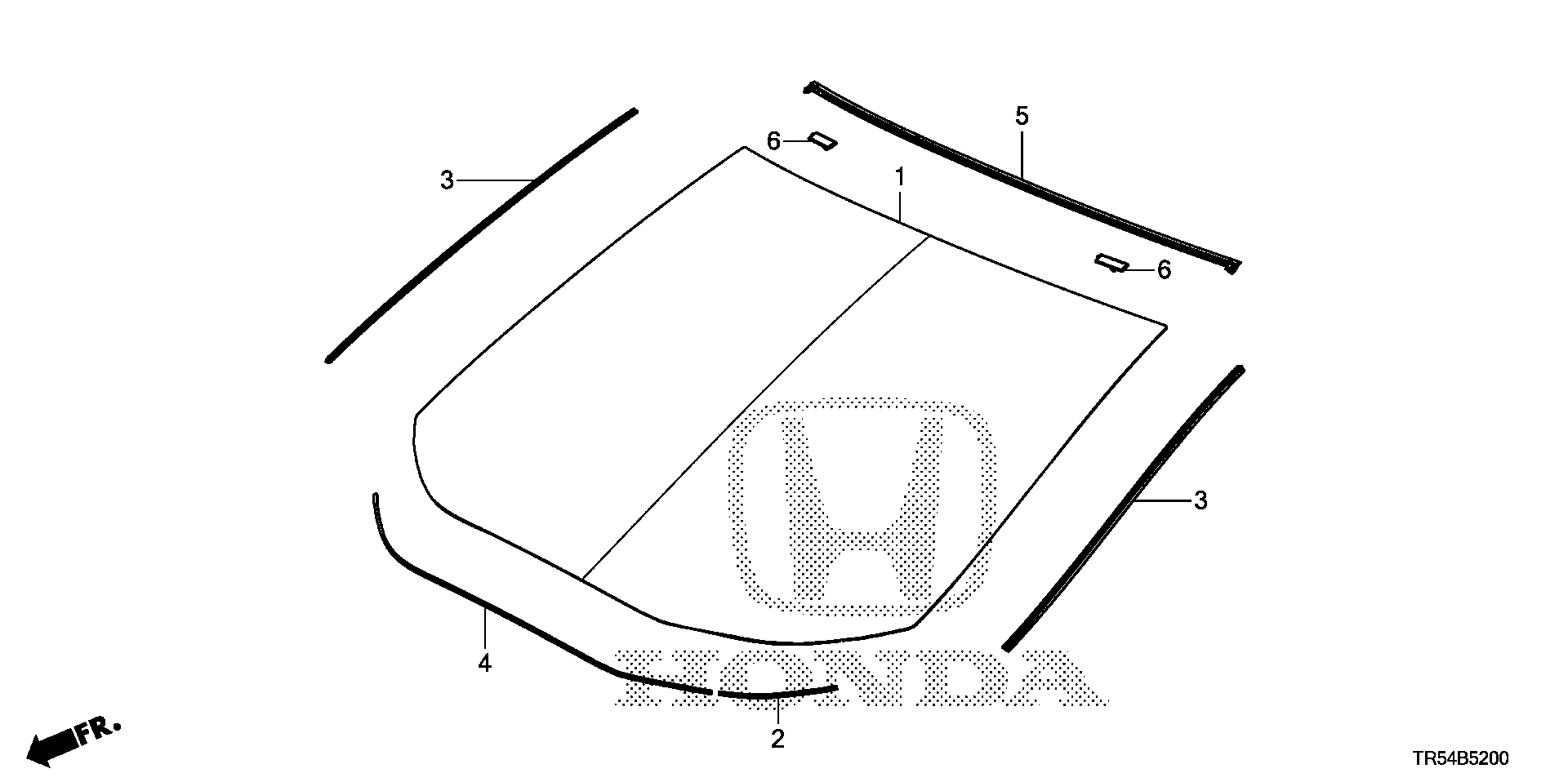 Diagram FRONT WINDSHIELD for your 2004 Honda Civic   