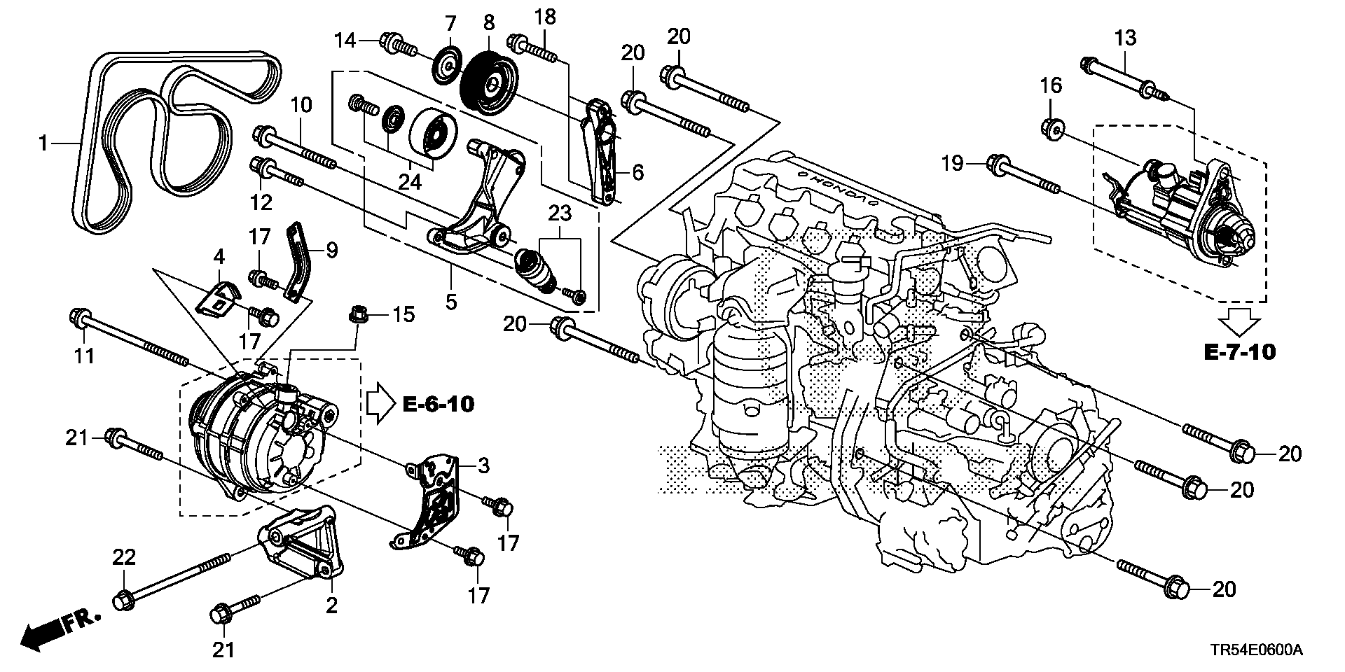 Diagram ALTERNATOR BRACKET for your 2004 Honda Civic   