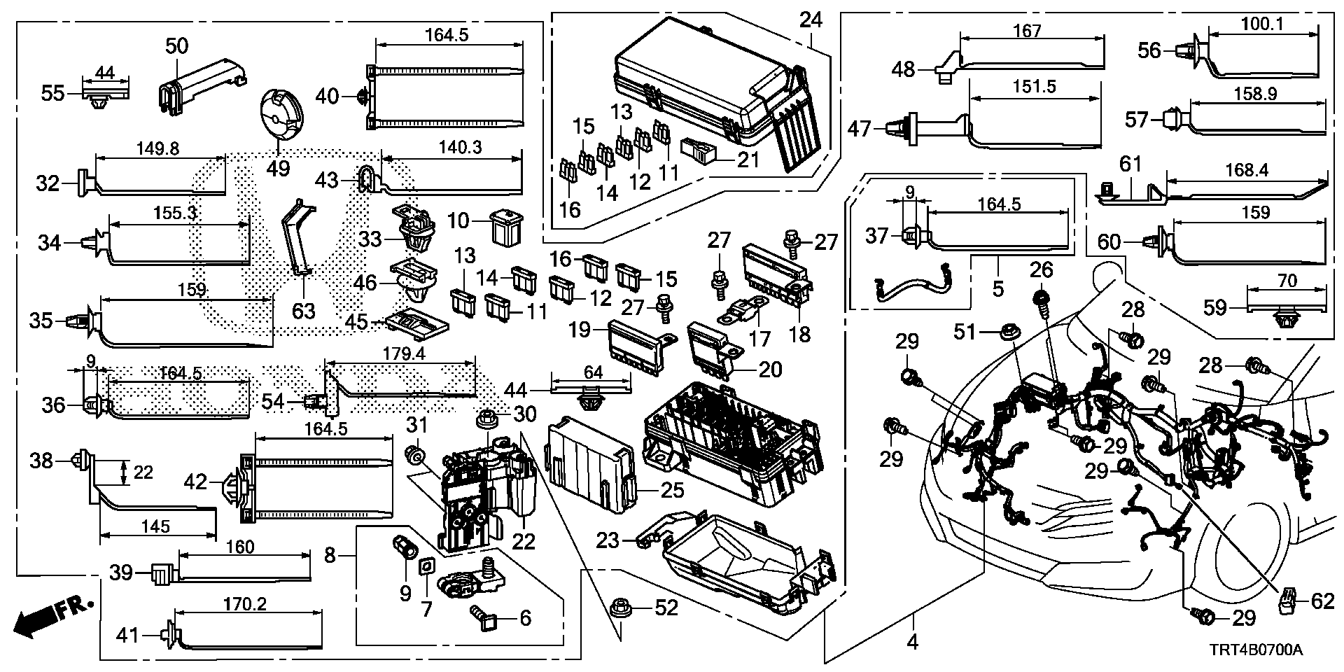 Diagram WIRE HARNESS (1) for your 1983 Honda Civic   