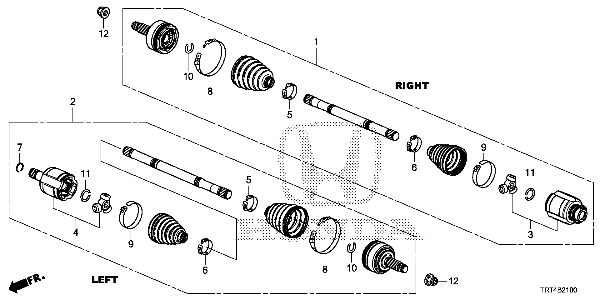 Honda Clarity Joint Set, Inboard. Driveline, Driveshaft - 44310-trt-305 