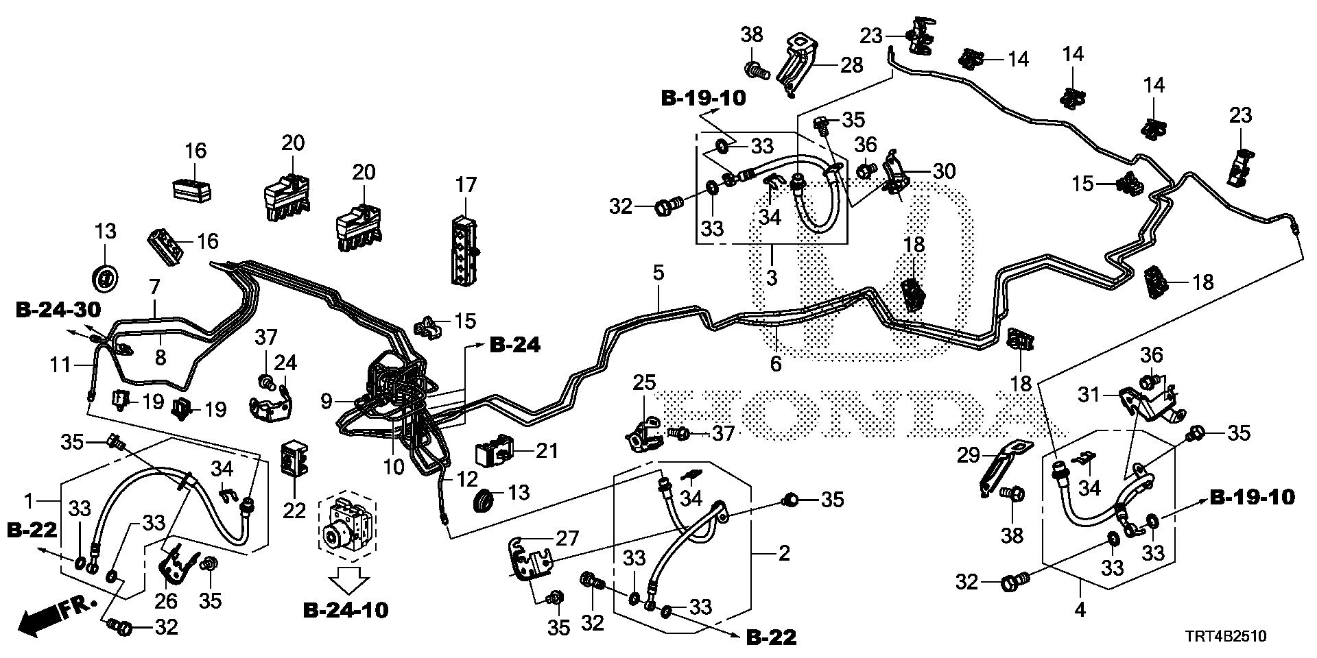 Diagram BRAKE LINES for your 1988 Honda Civic Hatchback   