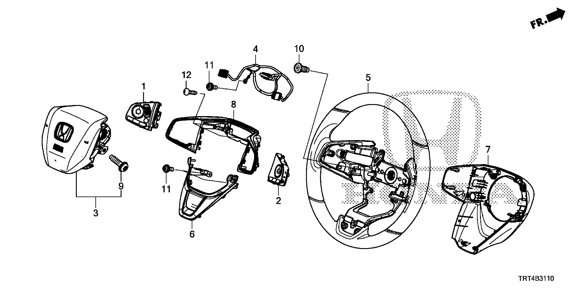 Diagram STEERING WHEEL for your Honda Clarity  