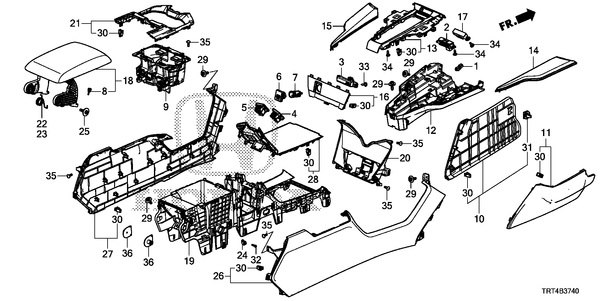 Diagram CONSOLE (FR.) for your Honda