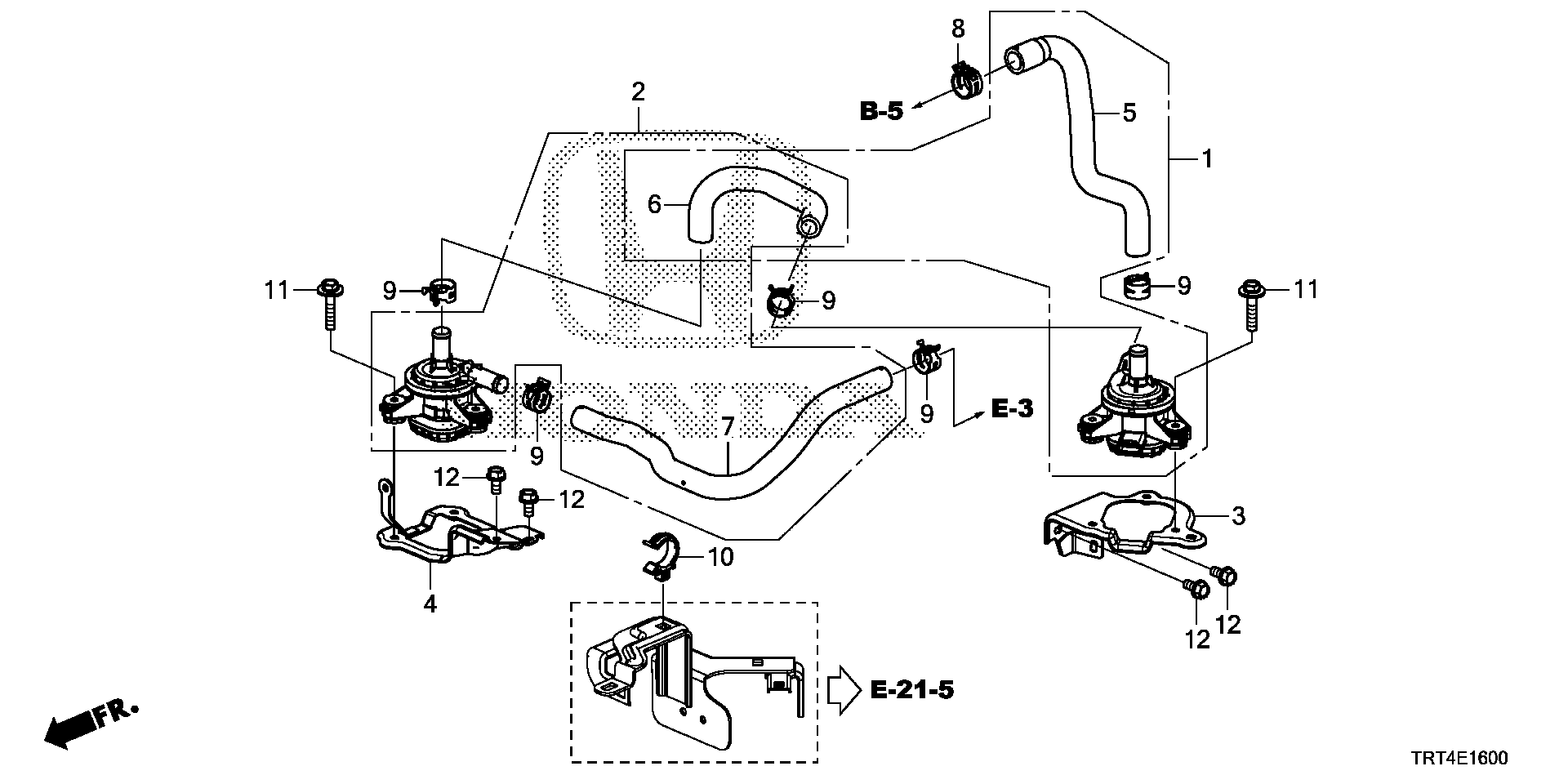 Diagram ELECTRIC WATER PUMP (RADIATOR SIDE) for your Honda Clarity  