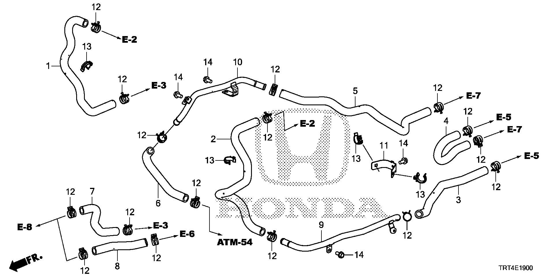 Diagram WATER HOSE (INTERCOOLER SIDE) for your Honda Clarity  