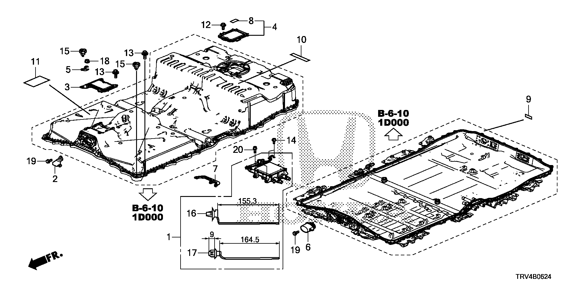 Diagram DC-DC CONVERTER@BATTERY PACK LABEL (FR.) for your 2003 Honda Civic   