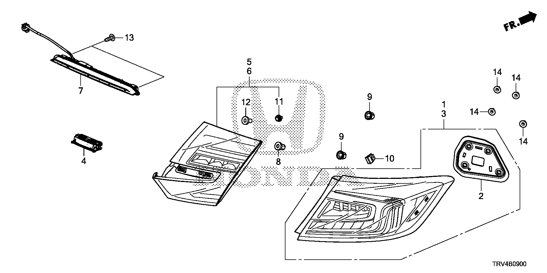 Diagram TAILLIGHT@LICENSE LIGHT for your Honda Accord  