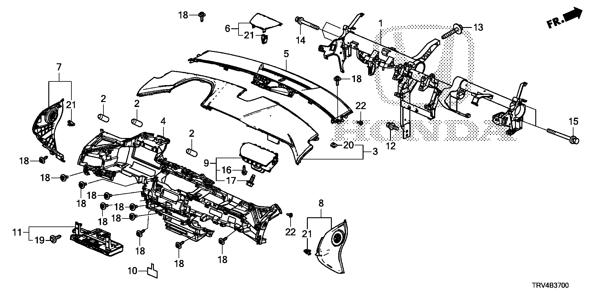 Diagram INSTRUMENT PANEL for your Honda Clarity  