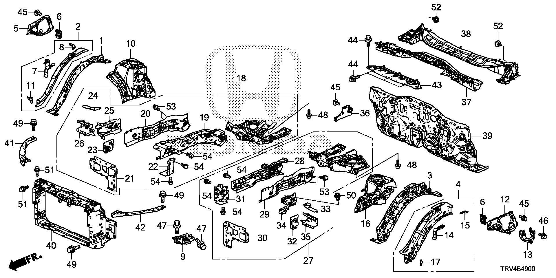 Diagram FRONT BULKHEAD@DASHBOARD for your 1983 Honda Civic   