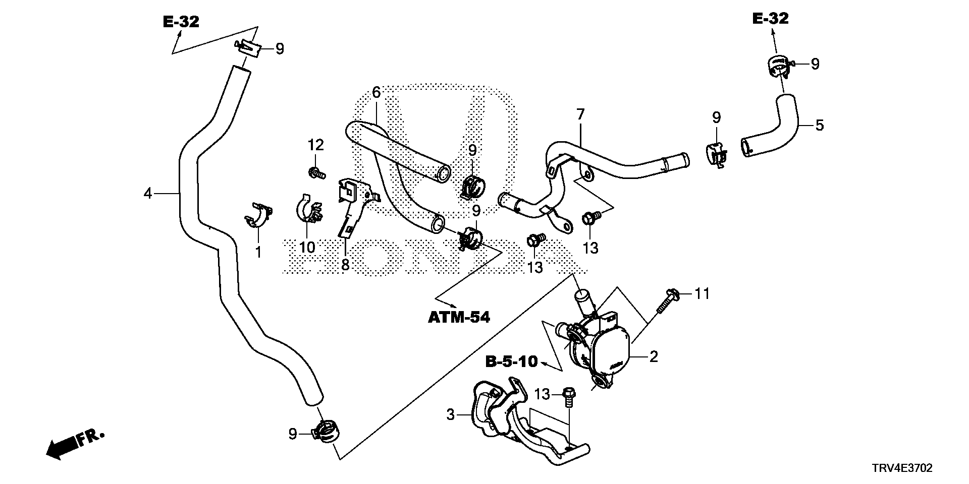 Diagram ELECTRIC WATER PUMP (2) for your Honda Clarity  