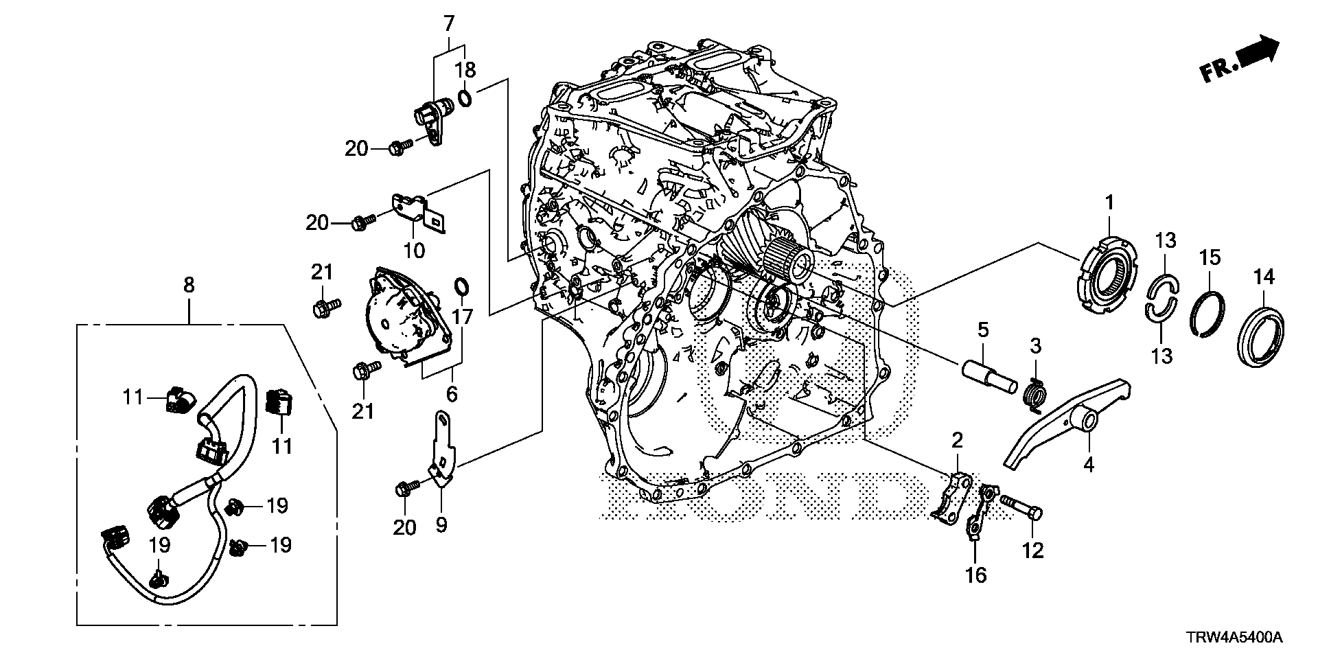 Diagram PARKING GEAR@PARKING ACTUATOR for your 1996 Honda Accord Coupe   