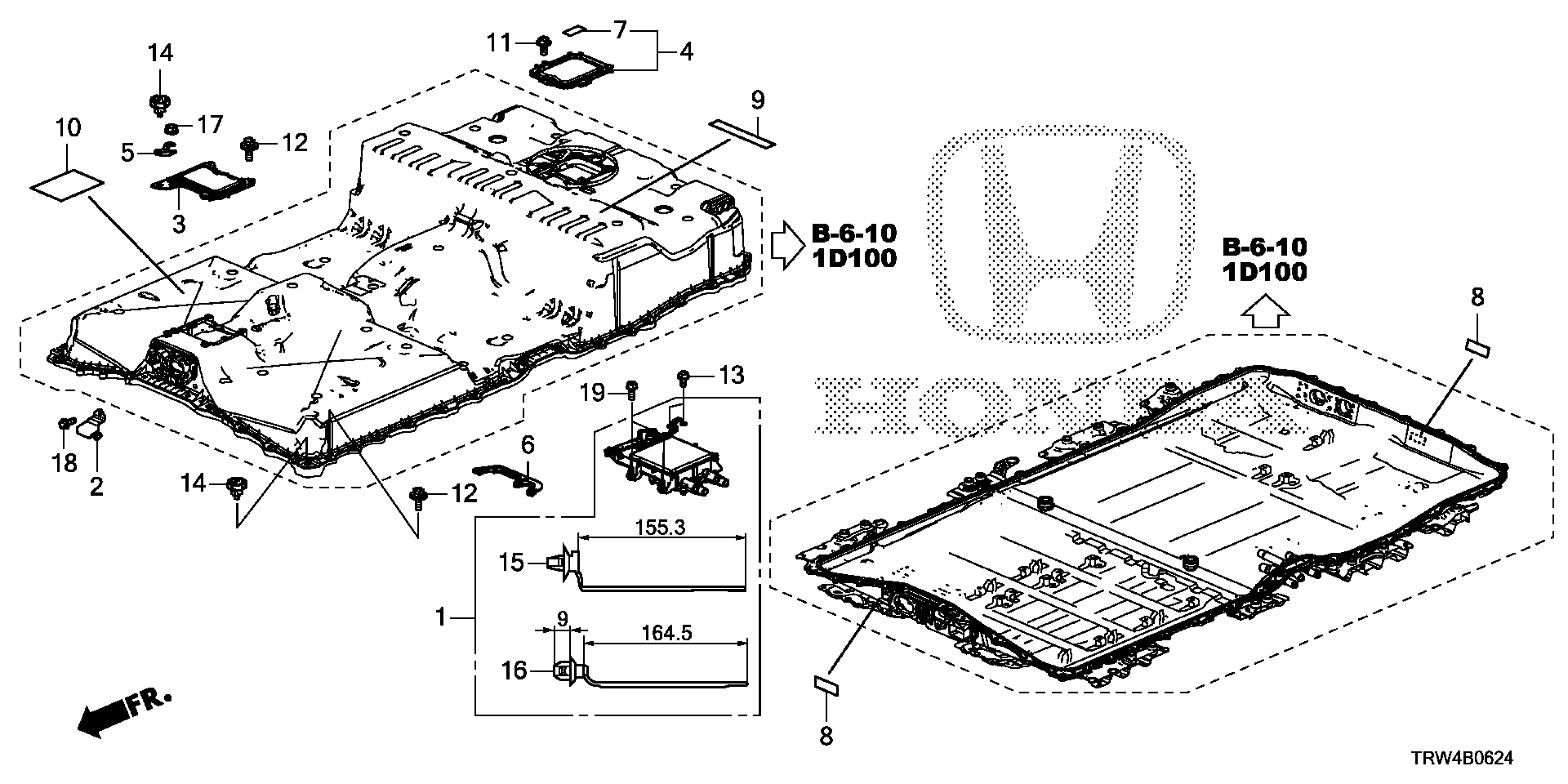 Diagram DC-DC CONVERTER@BATTERY PACK LABEL for your 2003 Honda Civic   