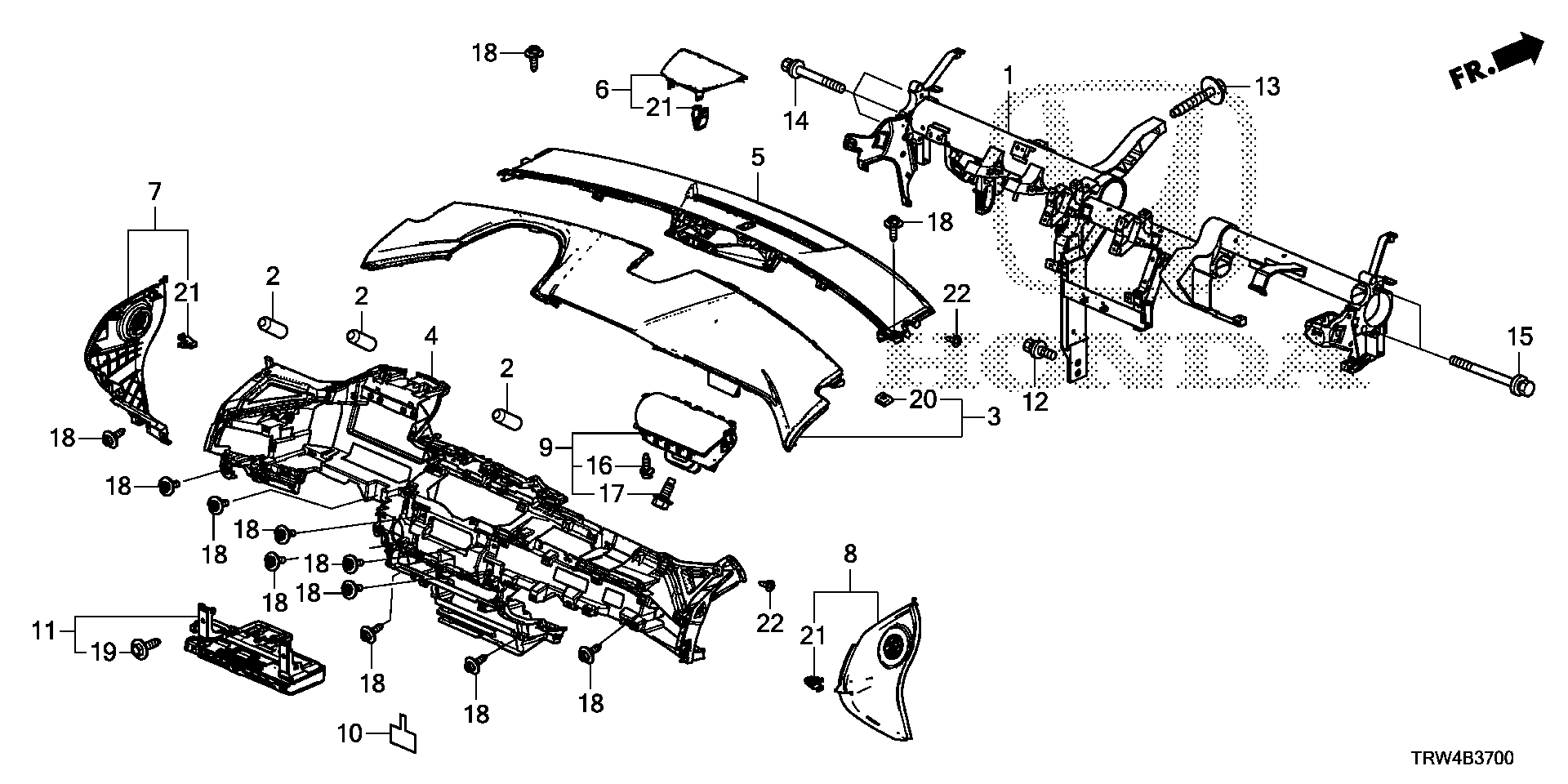 Diagram INSTRUMENT PANEL for your Honda Clarity  