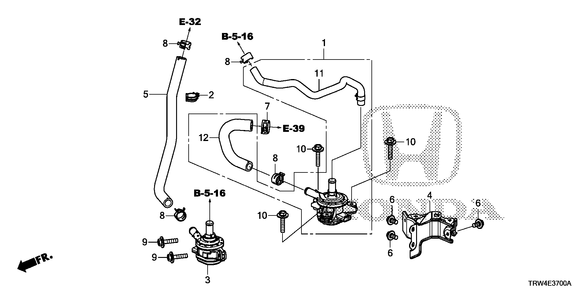 Diagram ELECTRIC WATER PUMP for your Honda Clarity  