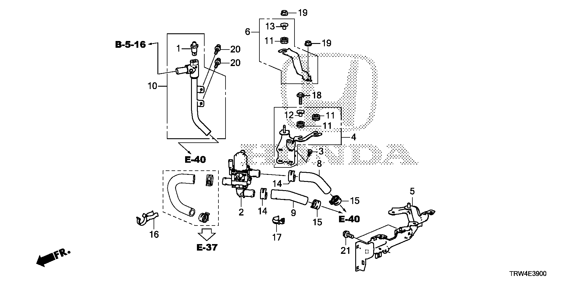 Diagram ELECTRIC THREE WAY WATER VALVE for your Honda Clarity  