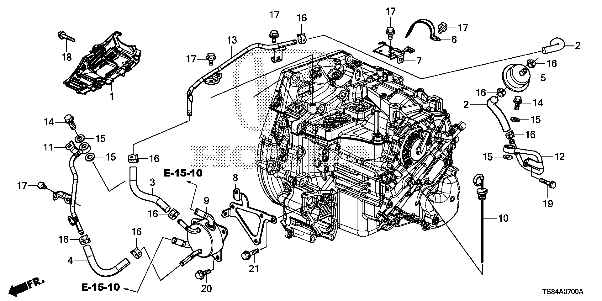 Diagram ATF PIPE (5AT) for your 1990 Honda Accord Coupe 2.2L AT LX 