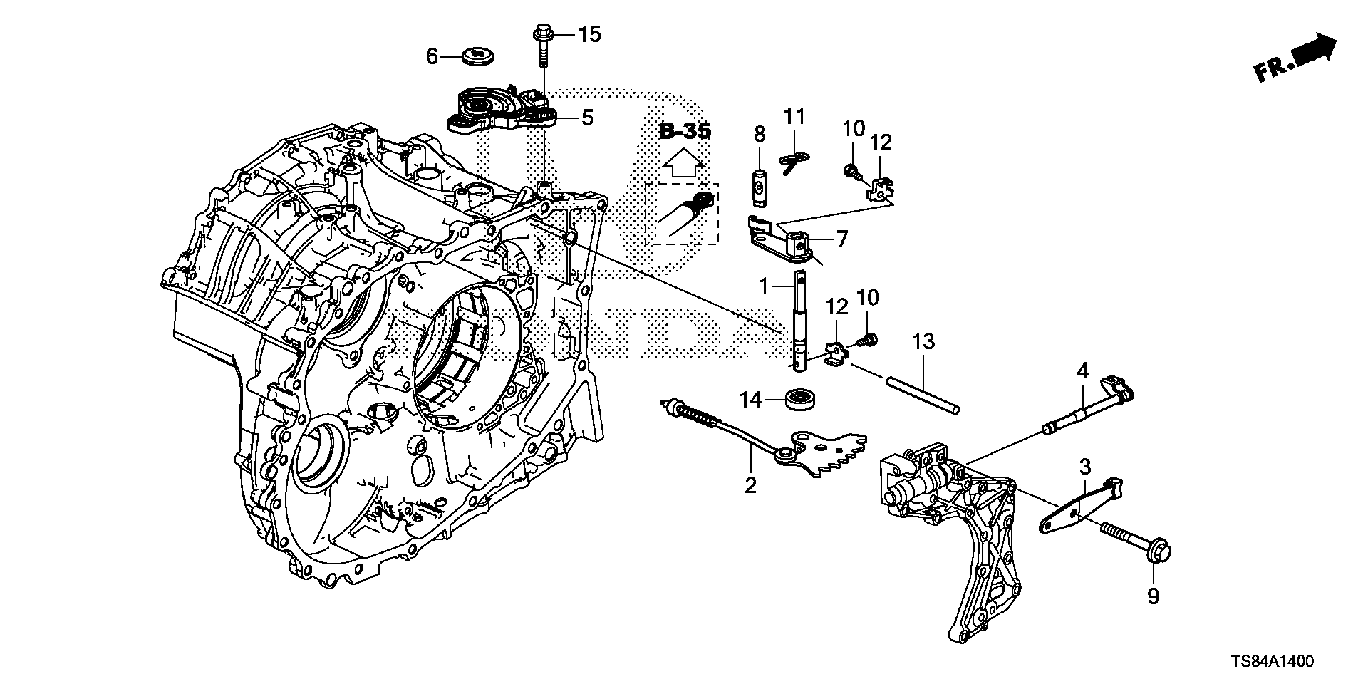 Diagram CONTROL SHAFT (CVT) for your Honda Civic Coupe  