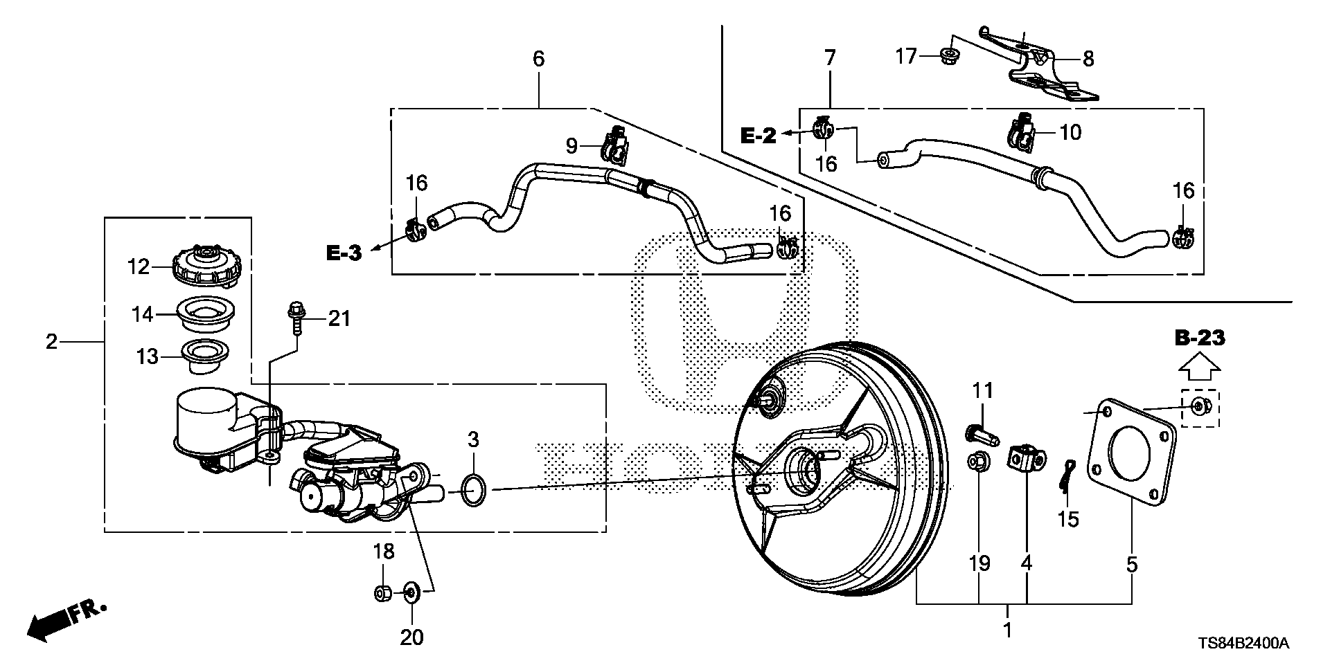 Diagram BRAKE MASTER CYLINDER @MASTER POWER (KA/KL/KC) for your 2015 Honda CR-Z HYBRID AT EX 