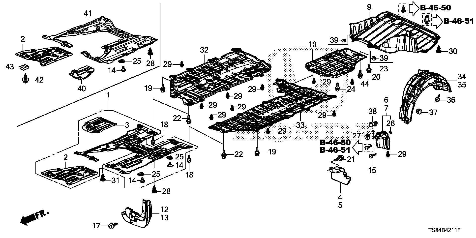 Diagram UNDER COVER for your Honda Pilot  