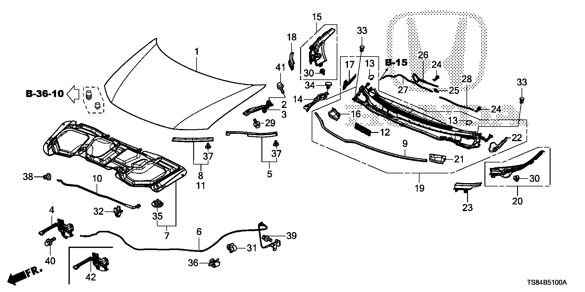 Diagram ENGINE HOOD for your 2013 Honda Accord Coupe   