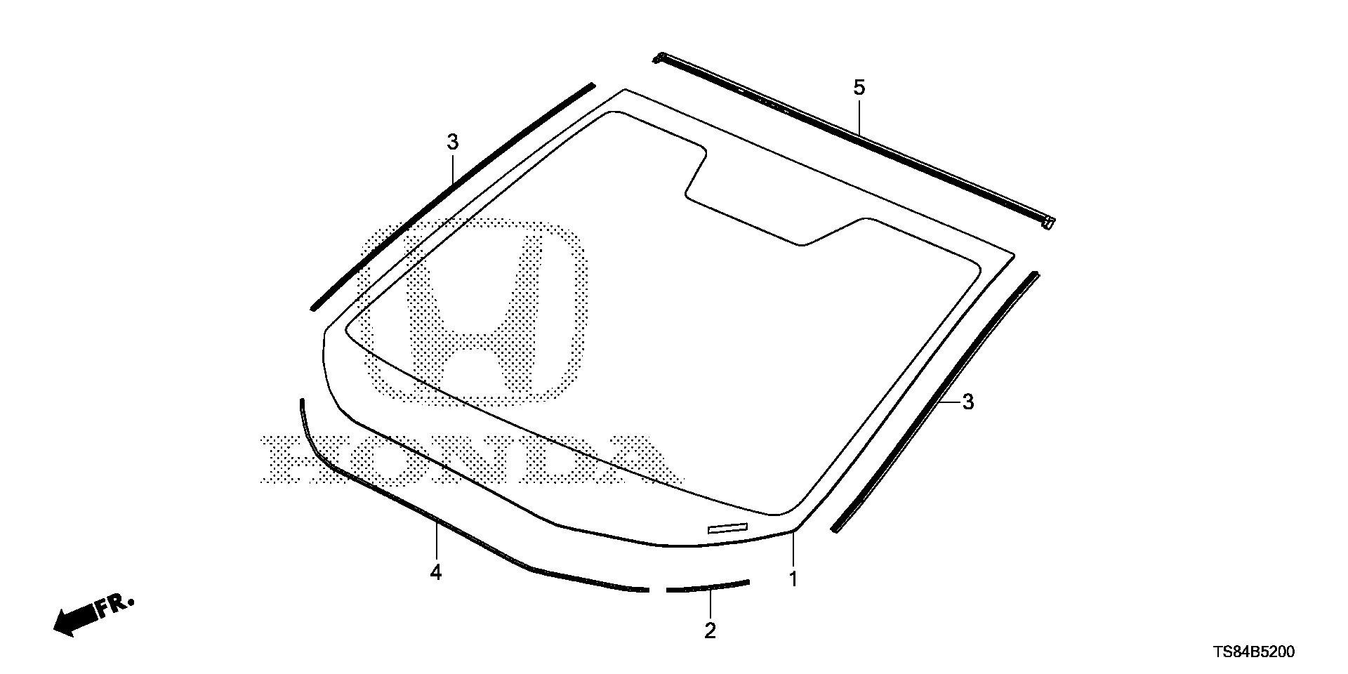 Diagram FRONT WINDSHIELD for your 2004 Honda Civic   