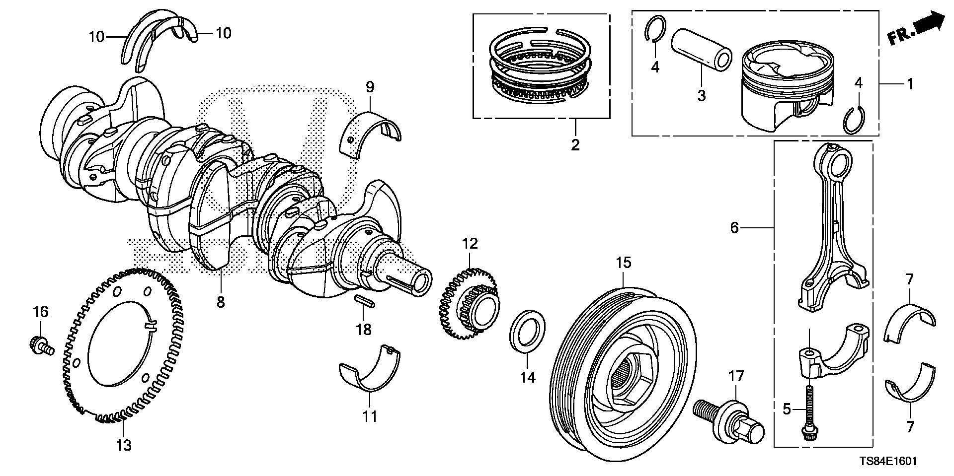 Diagram CRANKSHAFT@PISTON (2.4L) for your Honda Civic Coupe  