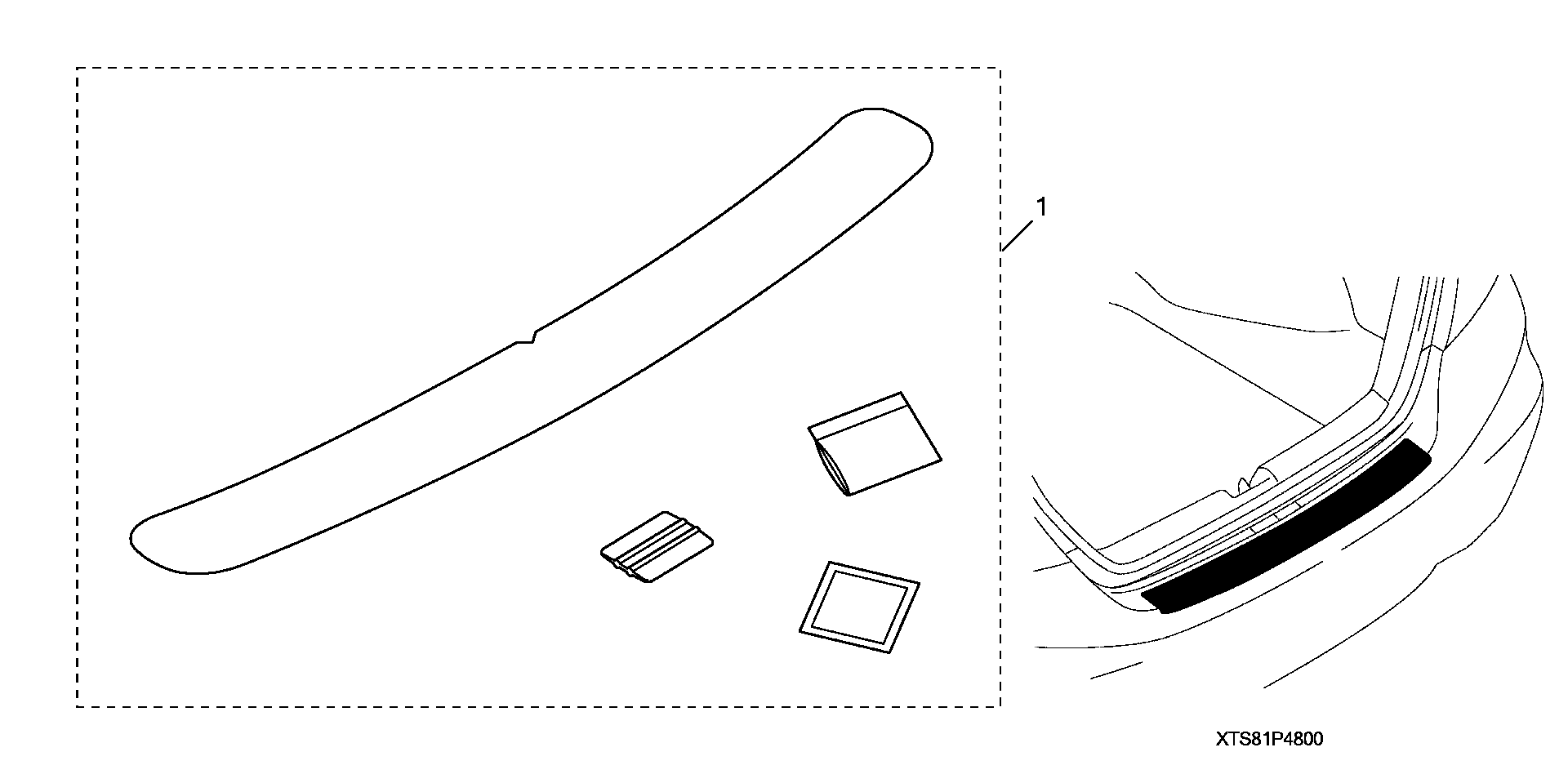 Diagram REAR BUMPER APPLIQUE for your 2018 Honda Fit   