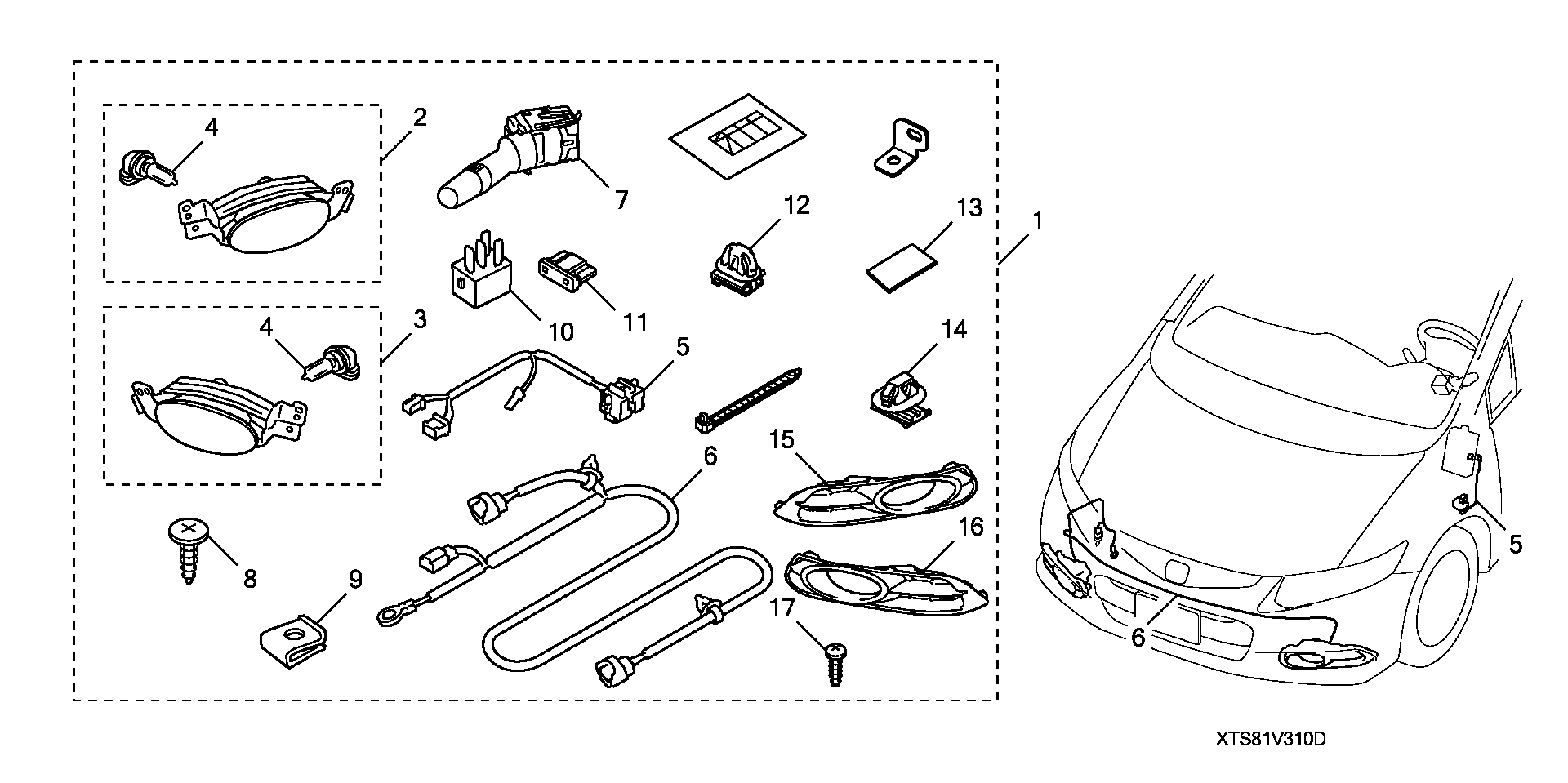 Diagram FOGLIGHT W-O AUTO LIGHT for your Honda