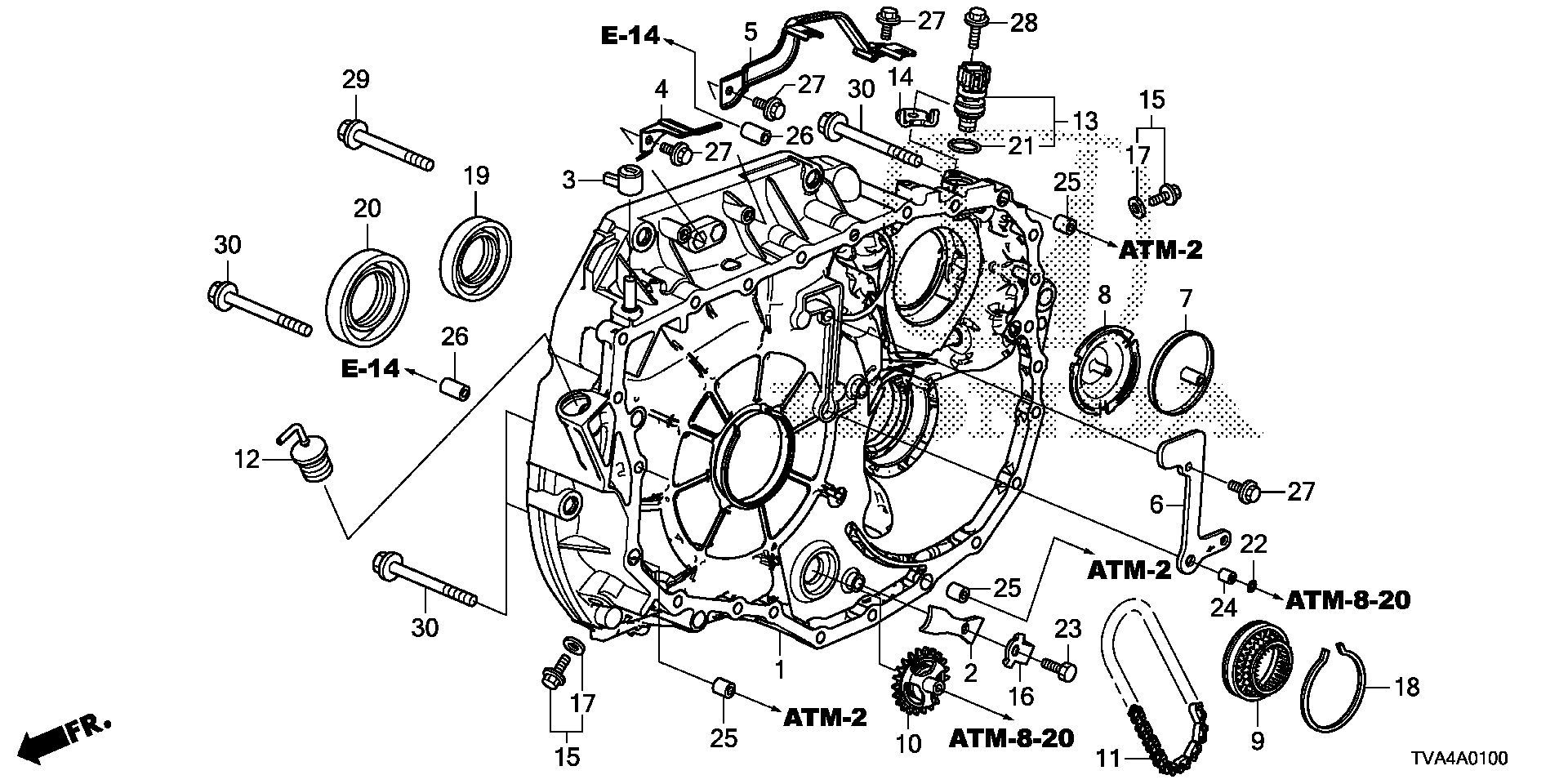 Diagram TORQUE CONVERTER CASE (1.5L) for your 1997 Honda CR-V   