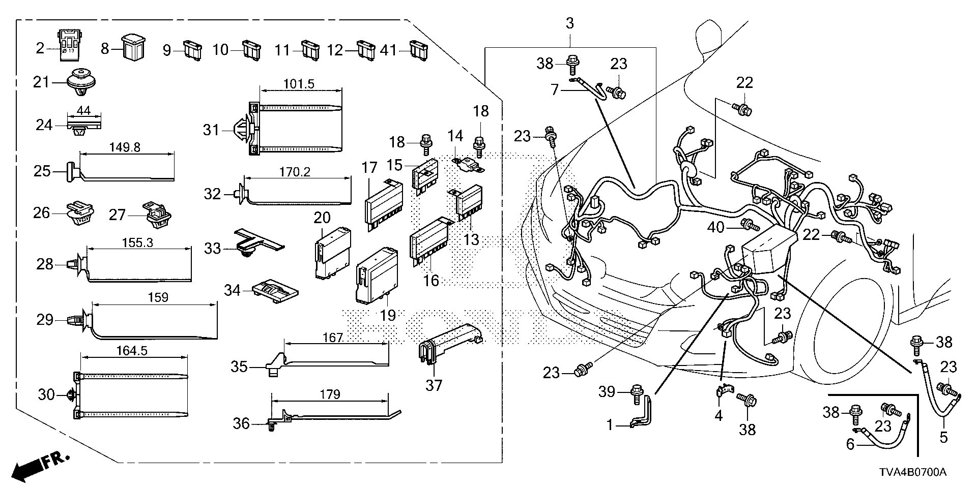 Diagram WIRE HARNESS (1) for your 1983 Honda Civic   