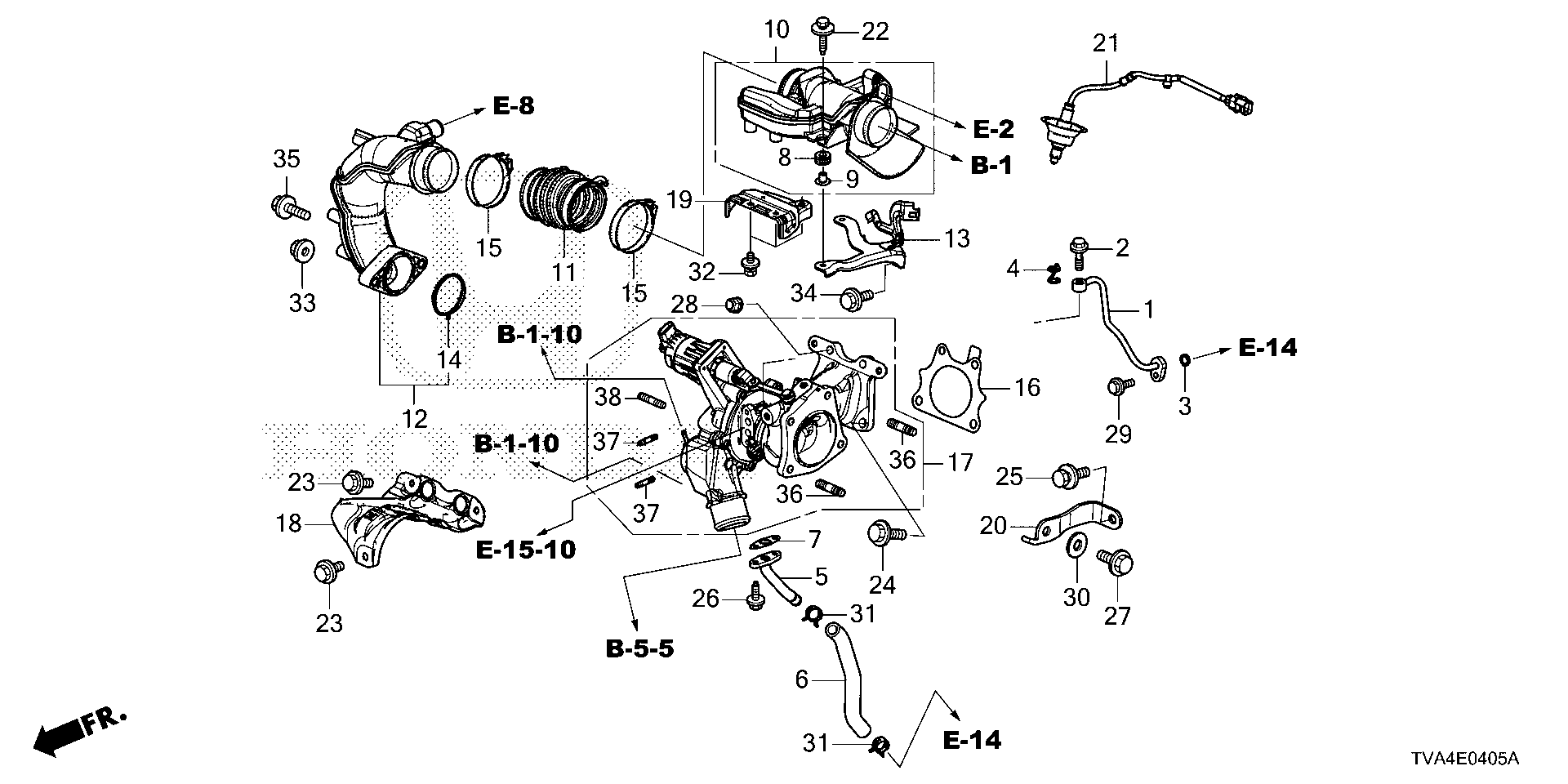 Diagram TURBOCHARGER (1.5L) for your Honda