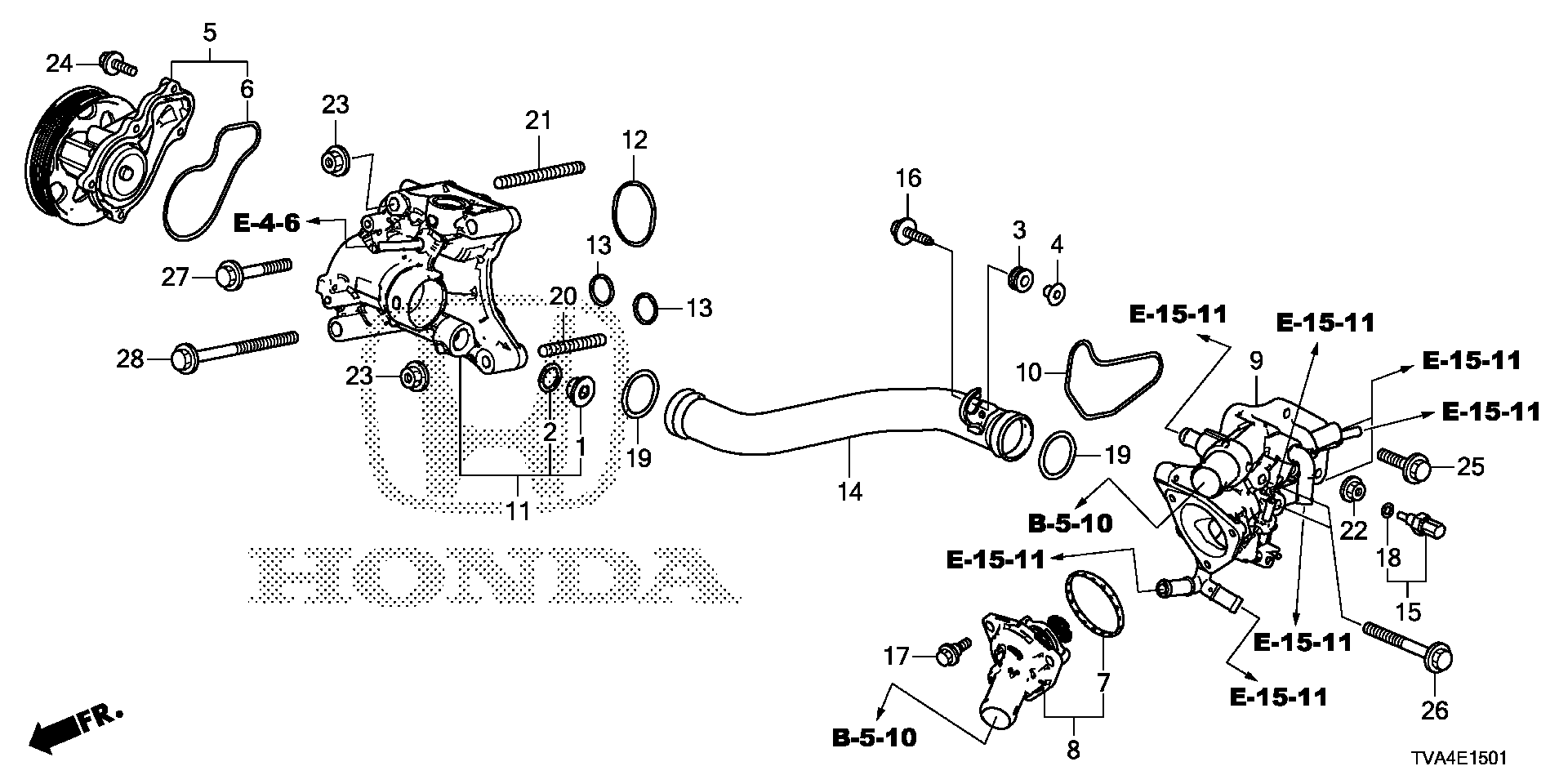 Diagram WATER PUMP (2.0L) for your 2019 Honda Accord   