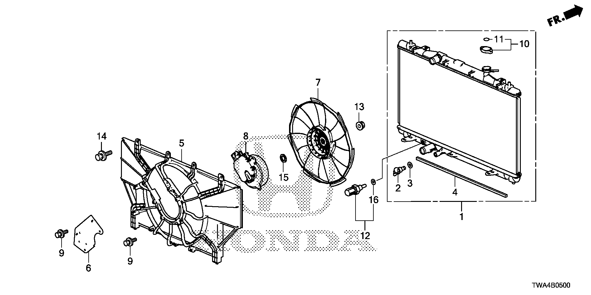 Diagram RADIATOR for your 2020 Honda Accord   