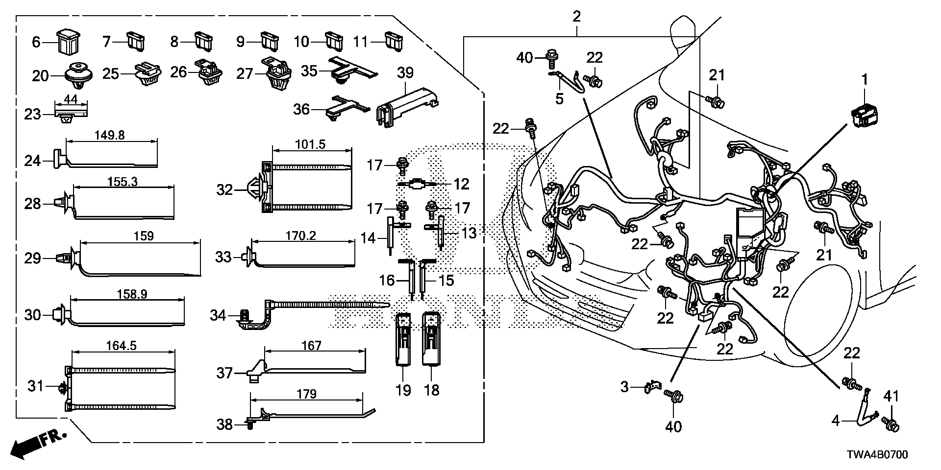 Diagram WIRE HARNESS (1) for your 1983 Honda Civic   