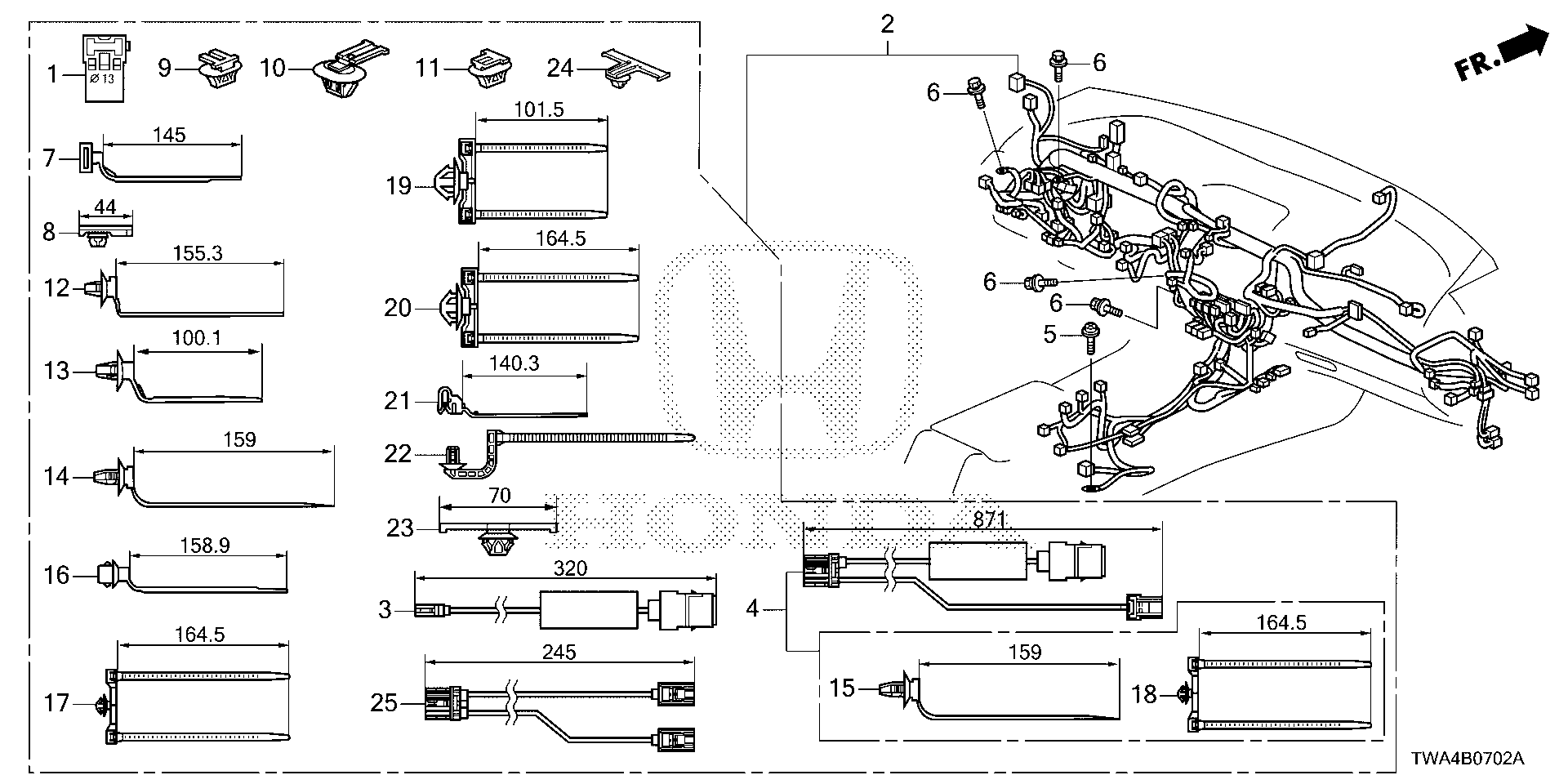 Diagram WIRE HARNESS (3) for your 2022 Honda Accord   