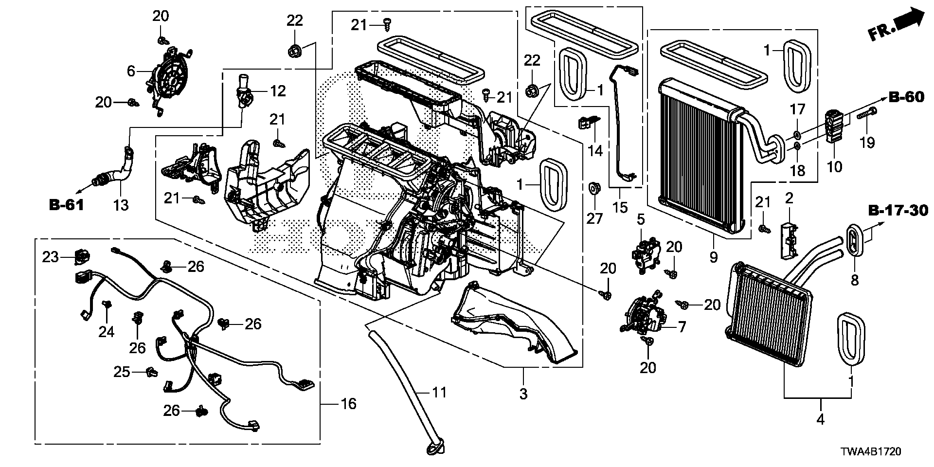 Diagram HEATER UNIT for your 2022 Honda Accord   