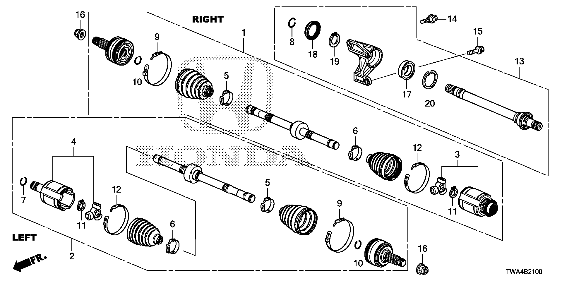 Full size assembly image of DRIVESHAFT@HALF SHAFT (1/1)