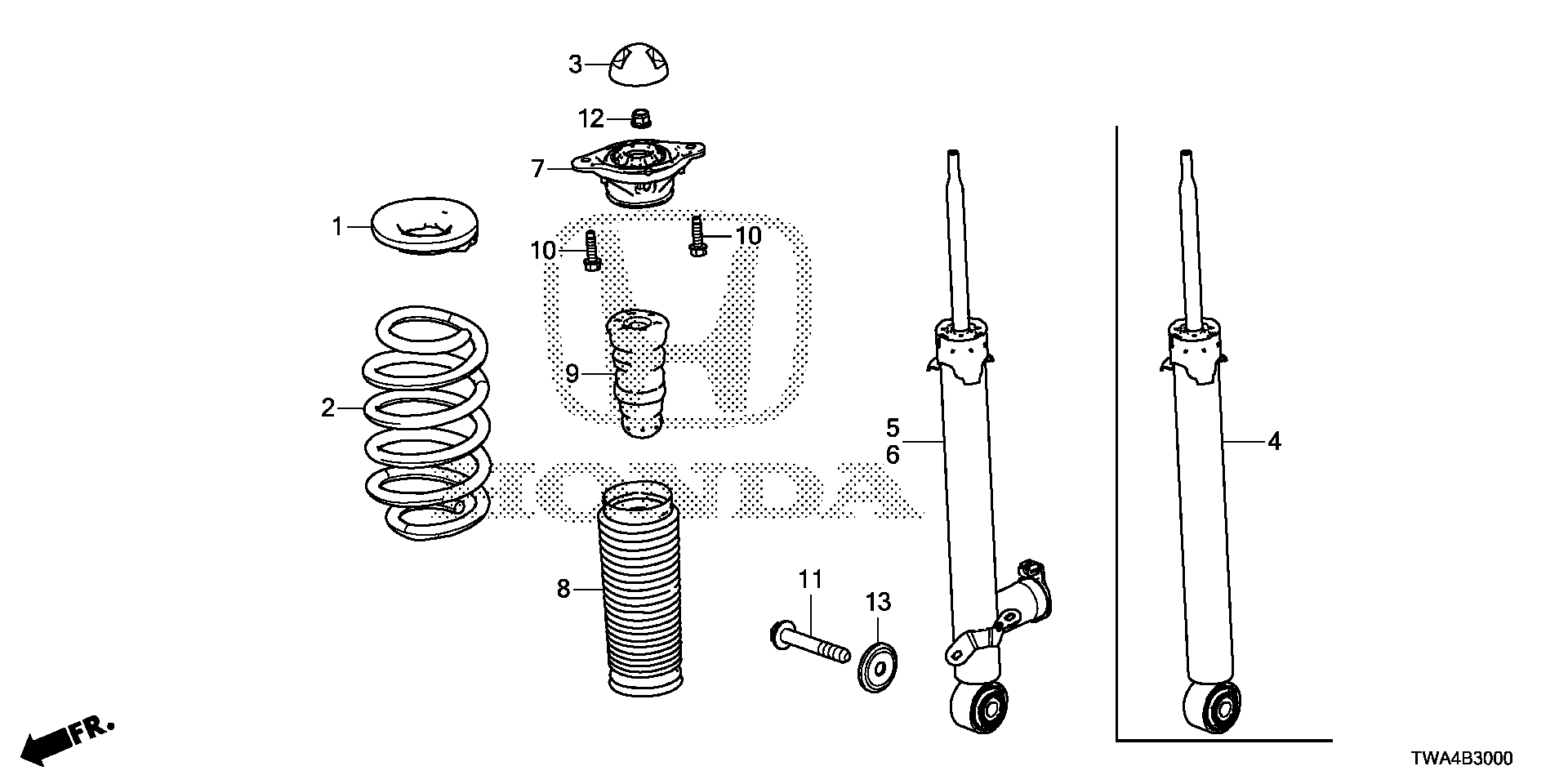 Full size assembly image of REAR SHOCK ABSORBER (1/1)