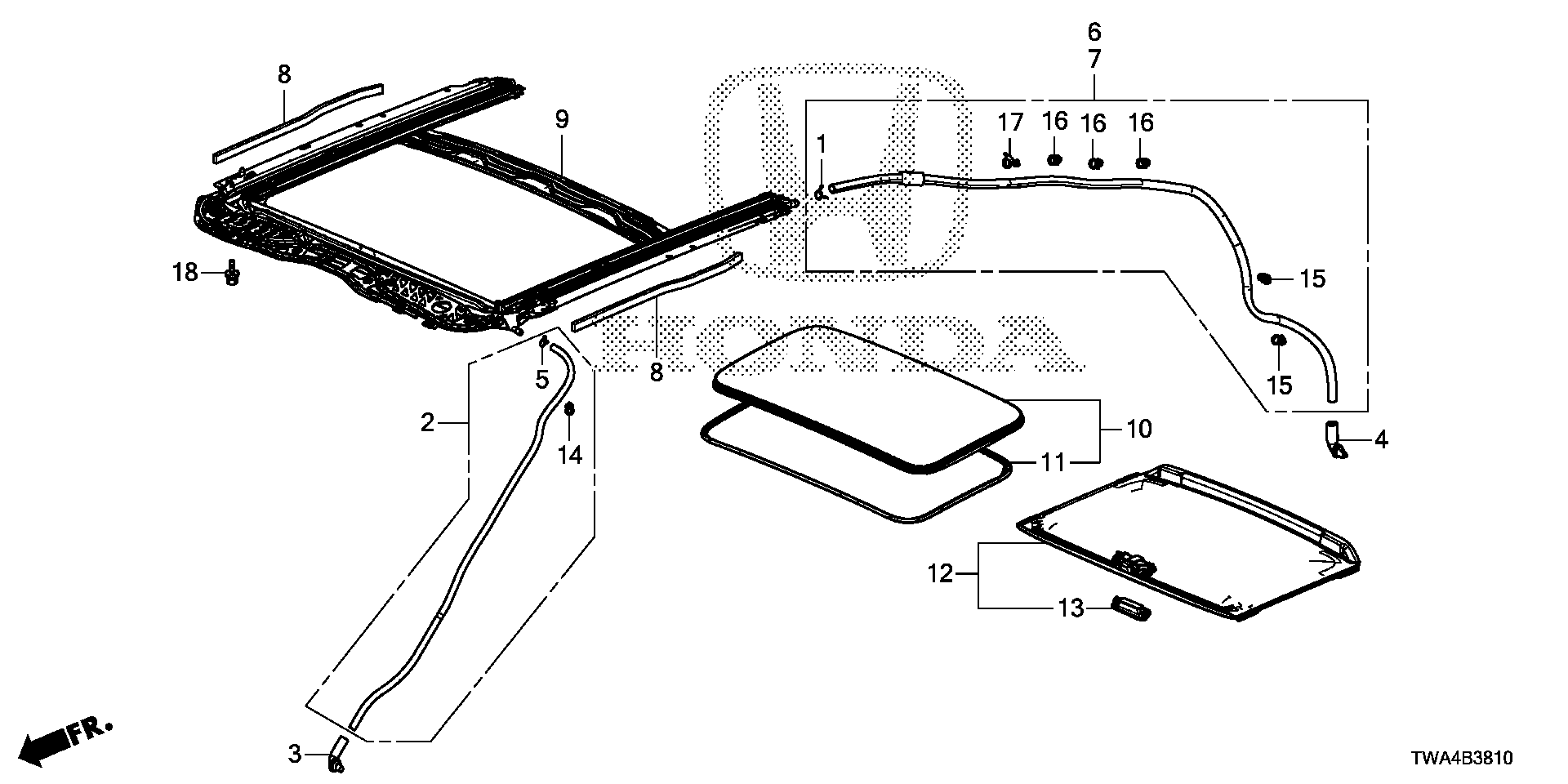 Diagram SLIDING ROOF for your Honda