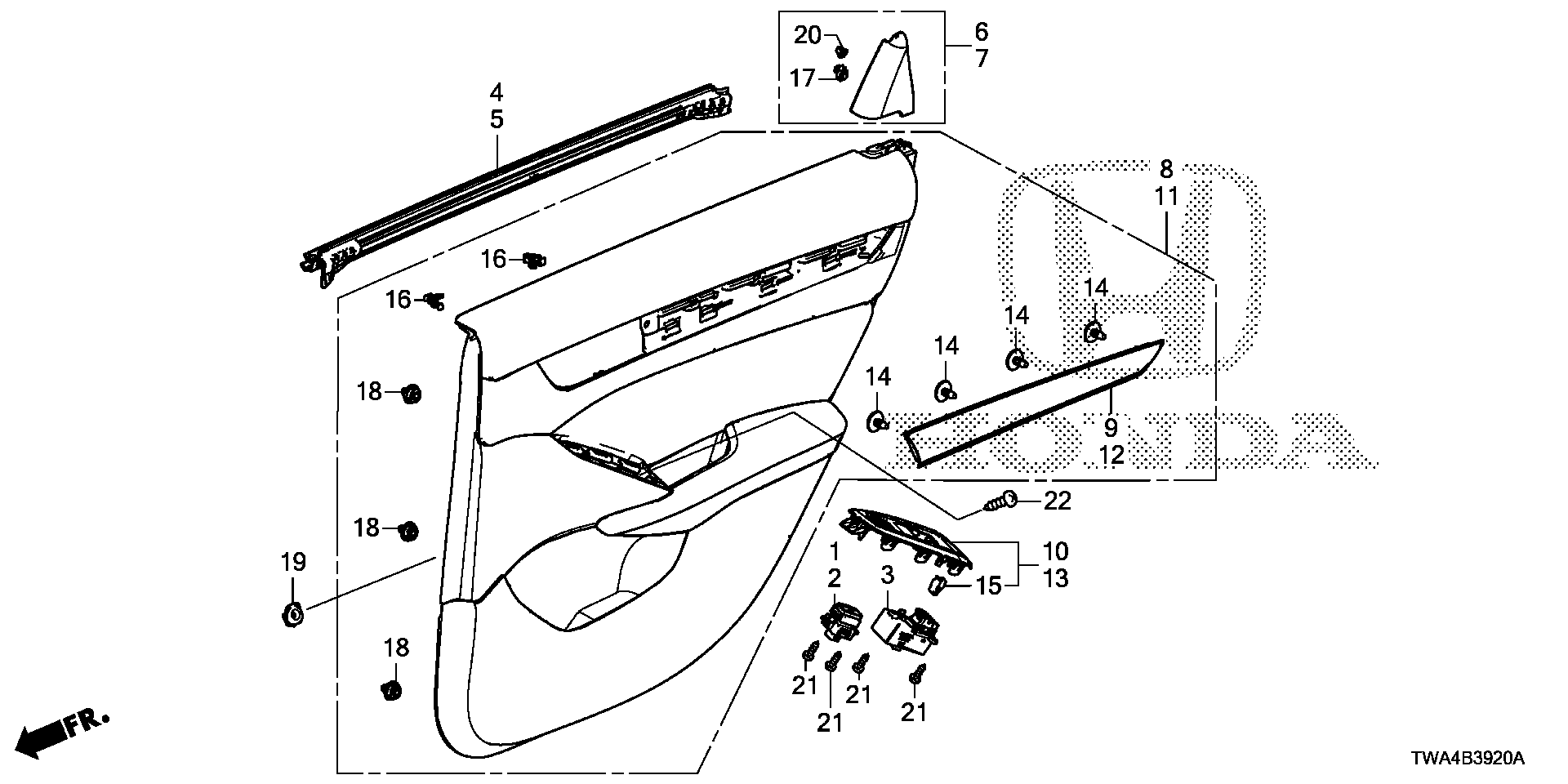 Full size assembly image of REAR DOOR LINING (1/1)
