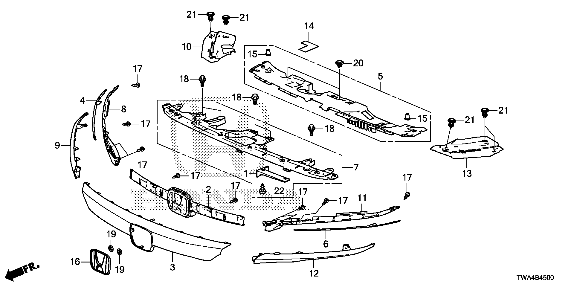 Full size assembly image of FRONT GRILLE (1/1)