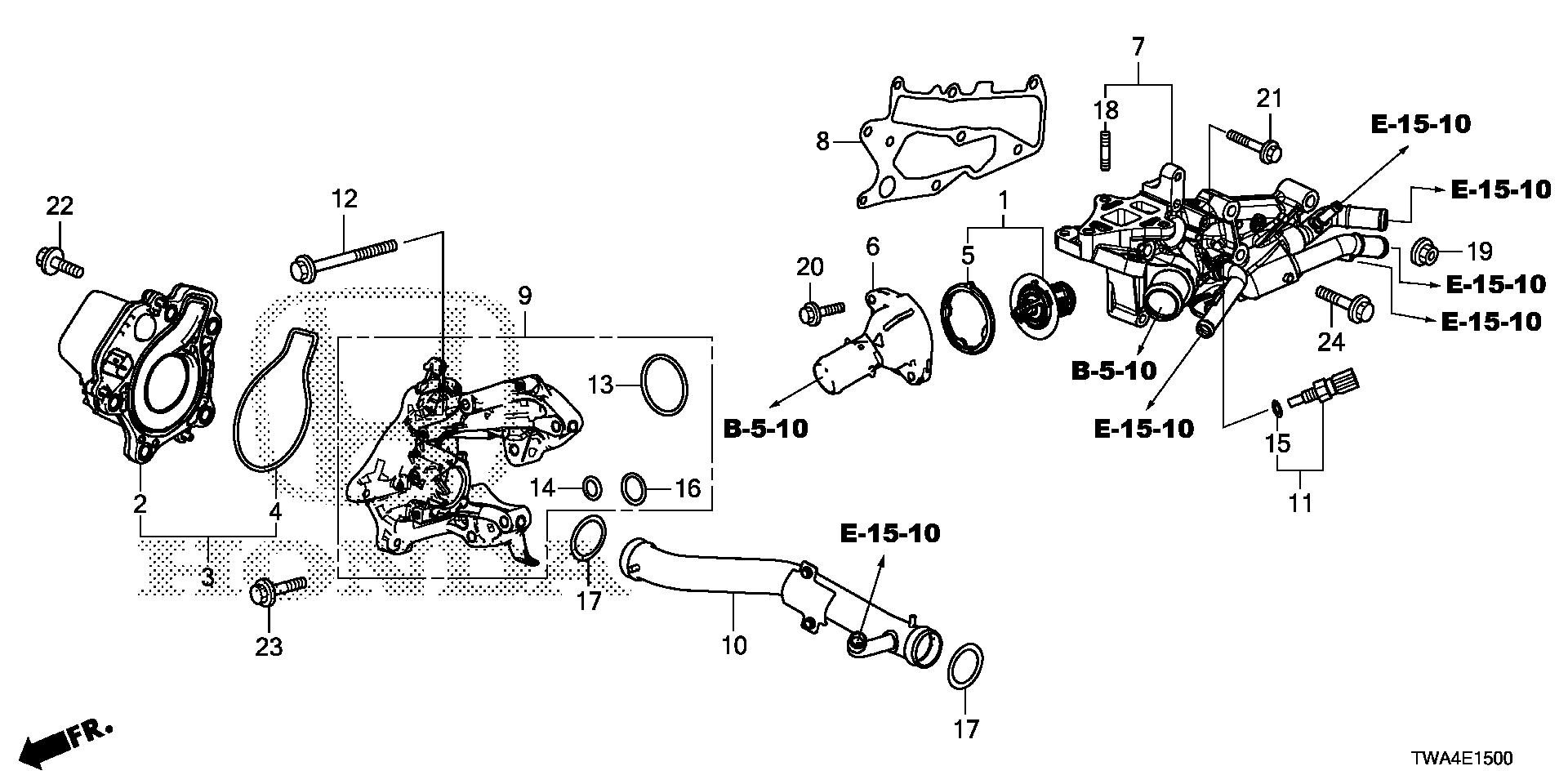 Diagram ELECTRIC WATER PUMP for your 2022 Honda Accord   