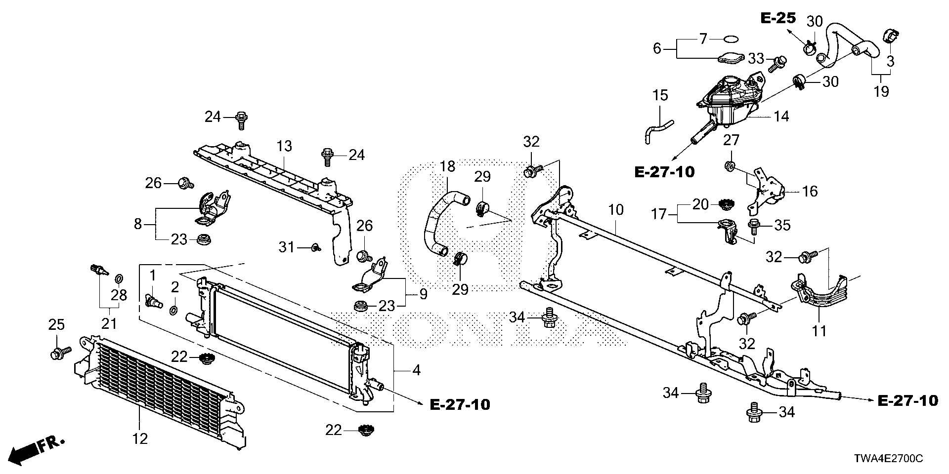 Diagram PCU RADIATOR for your 2022 Honda Accord   