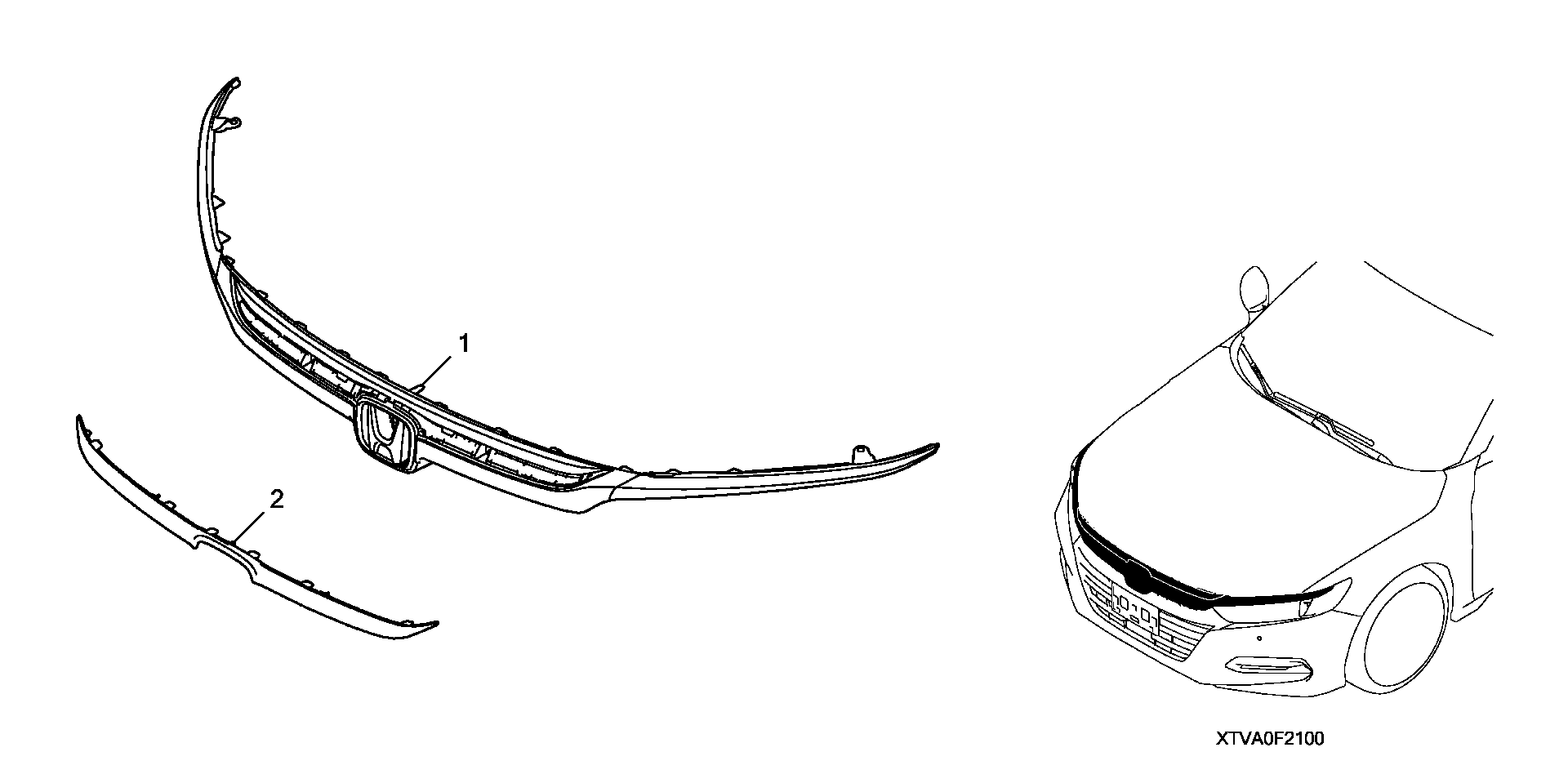 Full size assembly image of FRONT GRILLE@FRONT GRILLE  MOLDING (1/1)
