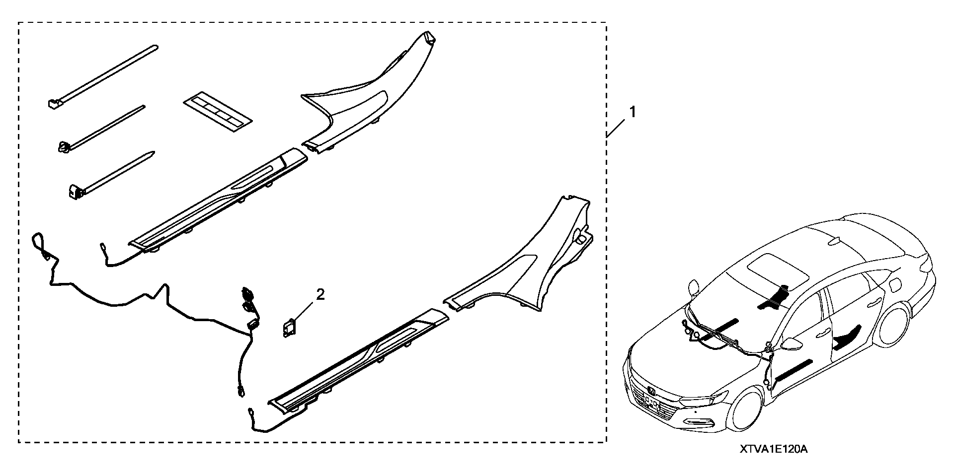 Full size assembly image of DOOR SILL GARNISH (ILLUMINATED) (1/1)