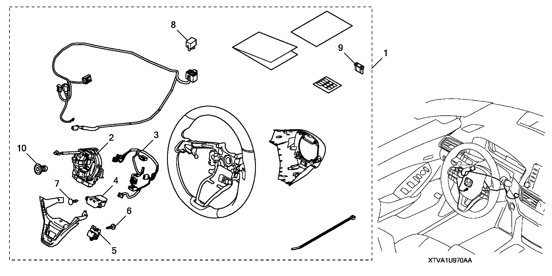 Full size assembly image of HEATED STEERING WHEEL (W/PADDLE SHIFT) (1/1)