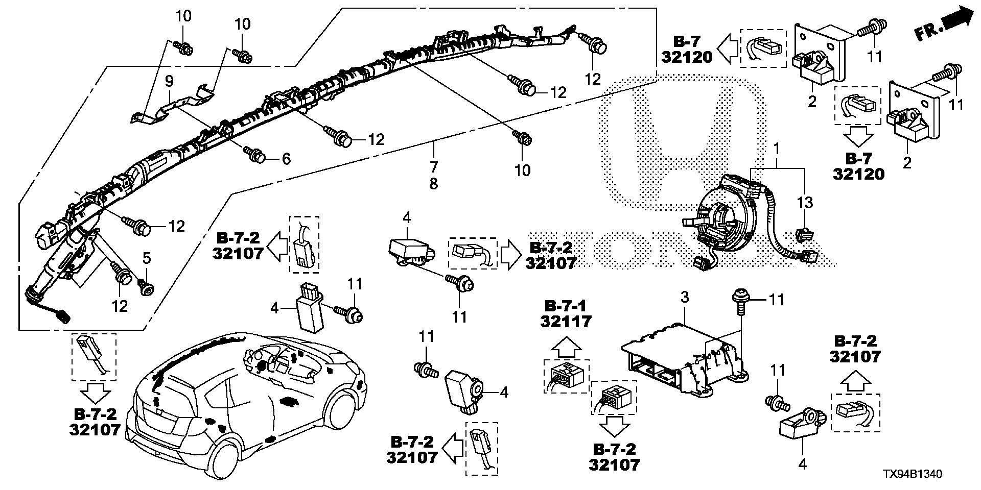 Diagram SRS UNIT for your 2013 Honda