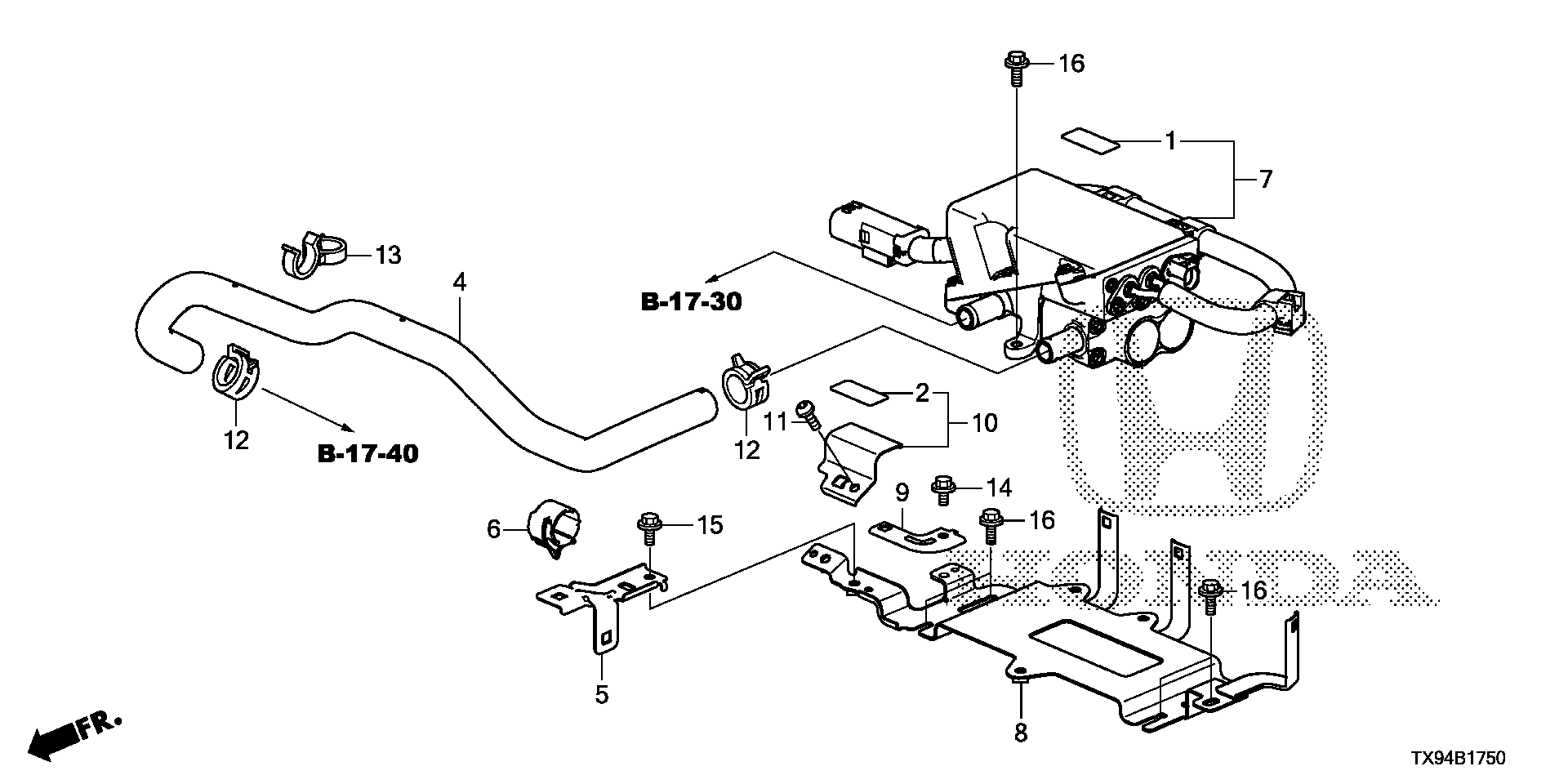 Diagram ELECTRONIC COOLANT HEATER for your Honda Fit  