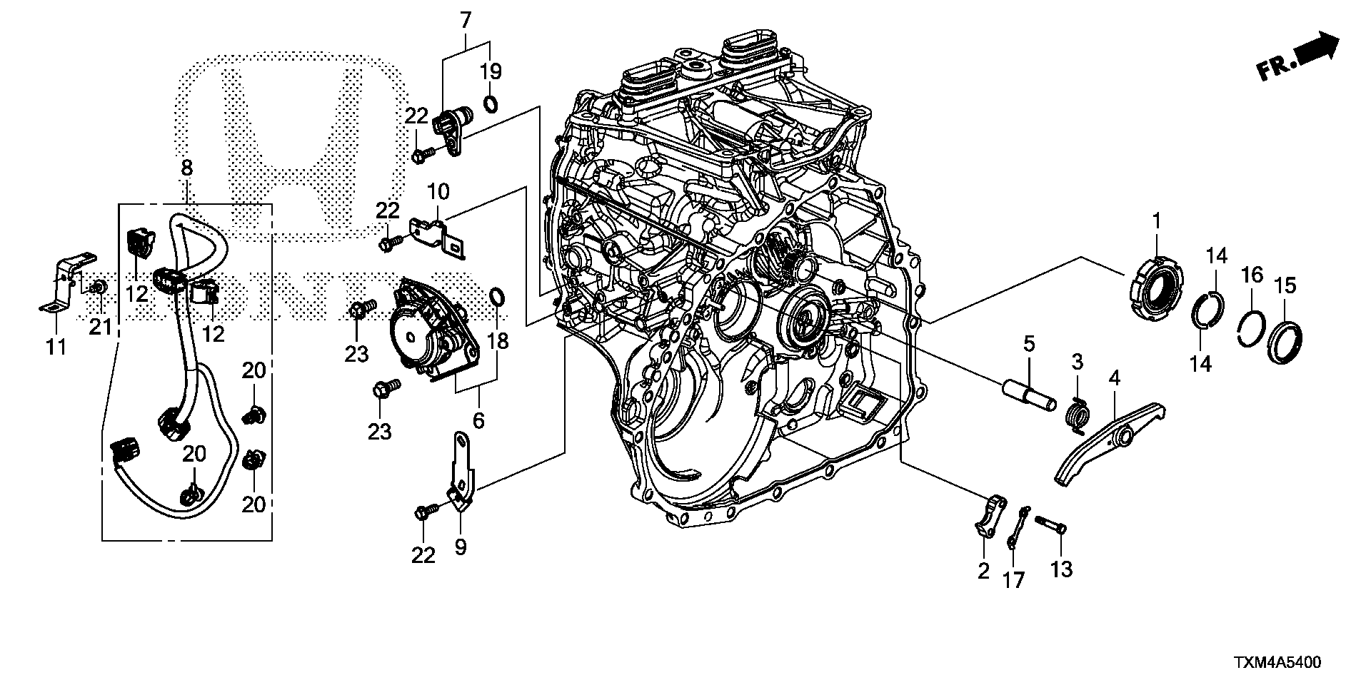 Diagram PARKING GEAR@PARKING ACTUATOR for your 1996 Honda Accord Coupe   