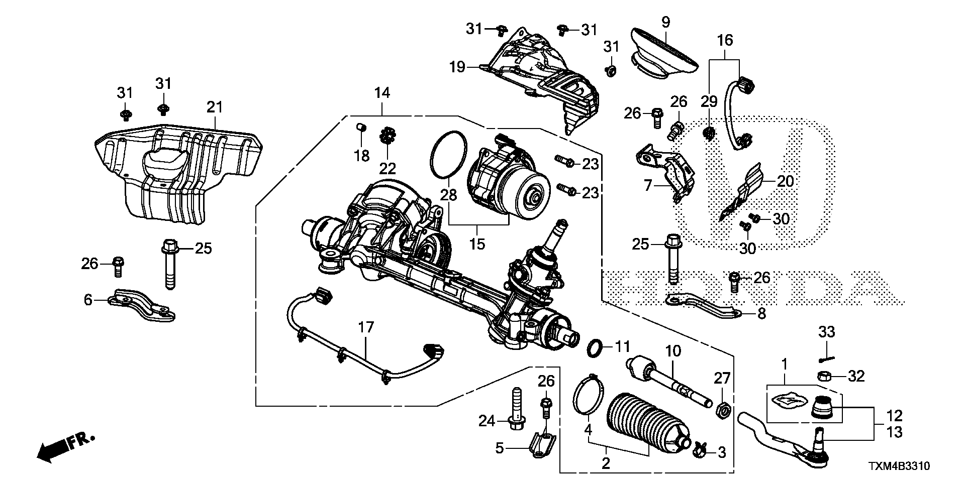 Diagram P.S. GEAR BOX (EPS) for your Honda Insight  